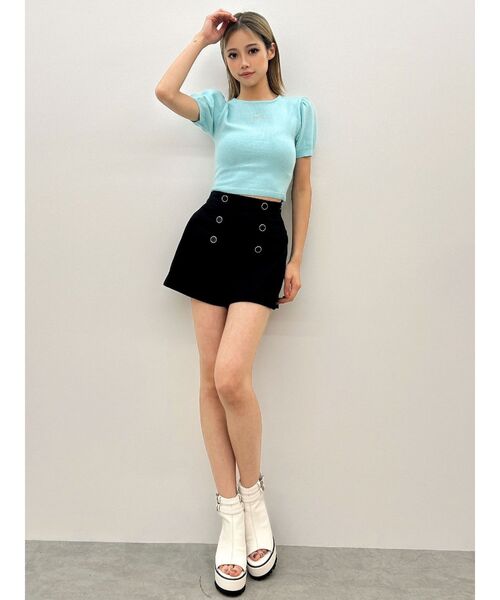 GYDA（ジェイダ）の「Gydaパフスリーブニットトップス（ニット/セーター・レディース・オフホワイト/ブラック/ミント・FREE）」の14枚目の写真