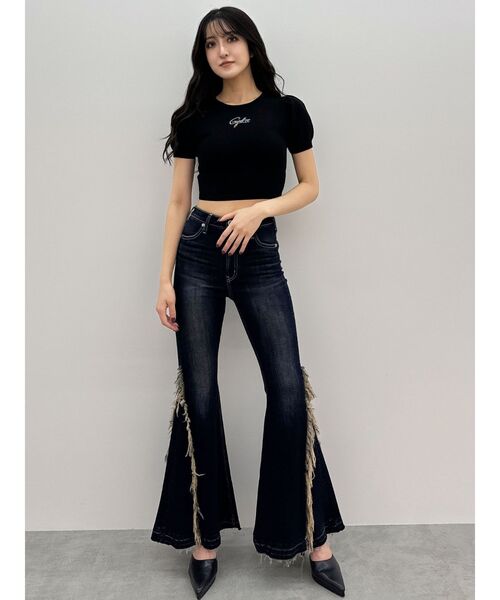 GYDA（ジェイダ）の「Gydaパフスリーブニットトップス（ニット/セーター・レディース・オフホワイト/ブラック/ミント・FREE）」の19枚目の写真