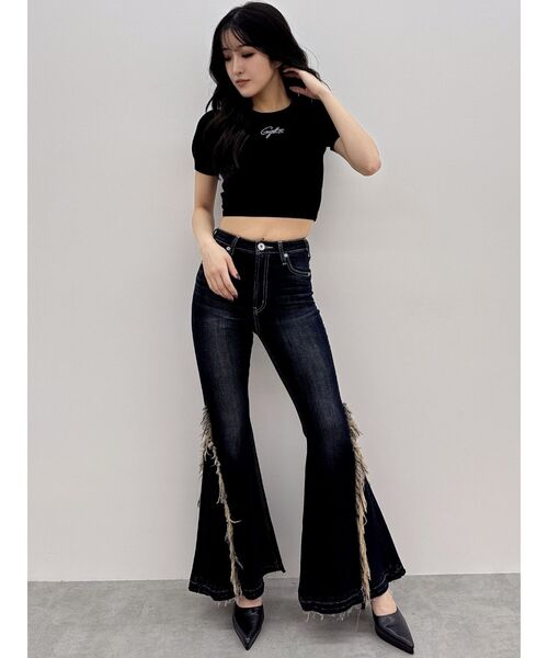 GYDA（ジェイダ）の「Gydaパフスリーブニットトップス（ニット/セーター・レディース・オフホワイト/ブラック/ミント・FREE）」の20枚目の写真