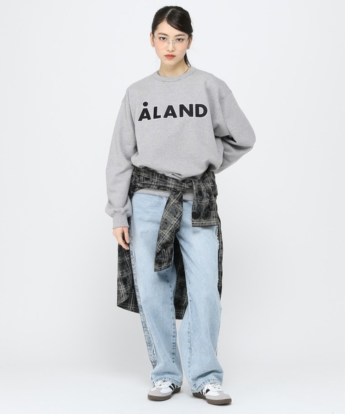 トレーナー スウェット 「UNISEX」ALAND／アップリケロゴ プルオーバー レディース メンズ セール】【UNISEX】ALAND／アップリケロゴ プルオーバー