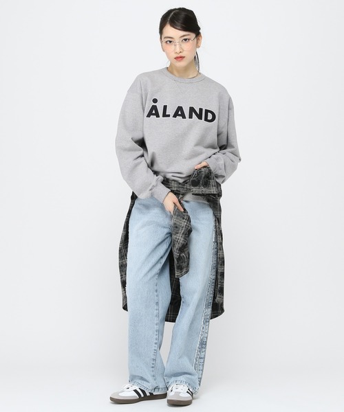 ALAND（エーランド）の「【UNISEX】ALAND／アップリケロゴ プルオーバー（スウェット・レディース・ブラック/グレー・MEDIUM/LARGE）」の4枚目の写真