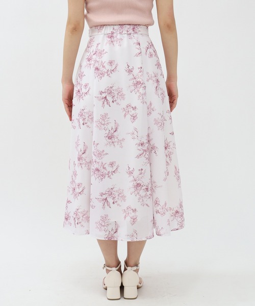 ASTORIA ODIER（アストリアオディール）の「メッシュ花柄プリントフレアスカート（スカート・レディース・ブルー/ピンク・SMALL/MEDIUM/LARGE）」の15枚目の写真