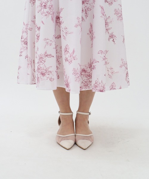 ASTORIA ODIER（アストリアオディール）の「メッシュ花柄プリントフレアスカート（スカート・レディース・ブルー/ピンク・SMALL/MEDIUM/LARGE）」の13枚目の写真