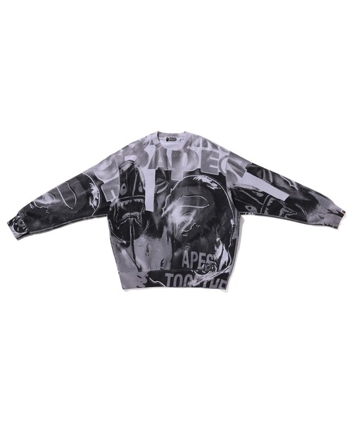 A BATHING APE(アベイシングエイプ)の「OVERPRINT RELAX FIT CREWNECK SWEATSHIRT(スウェット・メンズ・ブラック/マルチ・LARGE/SMALL/XX-LARGE/MEDIUM/X-LARGE)」の5枚目の写真
