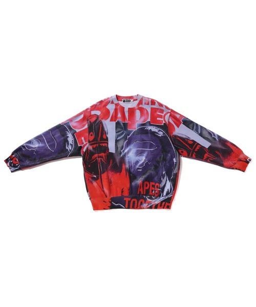 A BATHING APE(アベイシングエイプ)の「OVERPRINT RELAX FIT CREWNECK SWEATSHIRT(スウェット・メンズ・ブラック/マルチ・LARGE/SMALL/XX-LARGE/MEDIUM/X-LARGE)」の6枚目の写真