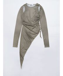 VEQUM | 【VEQUM】ASYMMETRY SHEER LONG TOP(Tシャツ/カットソー)