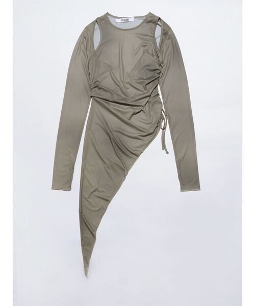 VEQUM（VEQUM）の「【VEQUM】ASYMMETRY SHEER LONG TOP（Tシャツ/カットソー・レディース・ブルー/ブラウン/ブラック・FREE）」の5枚目の写真