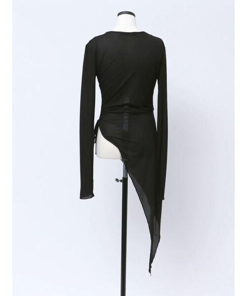 VEQUM（VEQUM）の「【VEQUM】ASYMMETRY SHEER LONG TOP（Tシャツ/カットソー・レディース・ブルー/ブラウン/ブラック・FREE）」の8枚目の写真