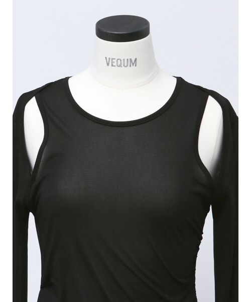 VEQUM（VEQUM）の「【VEQUM】ASYMMETRY SHEER LONG TOP（Tシャツ/カットソー・レディース・ブルー/ブラウン/ブラック・FREE）」の9枚目の写真