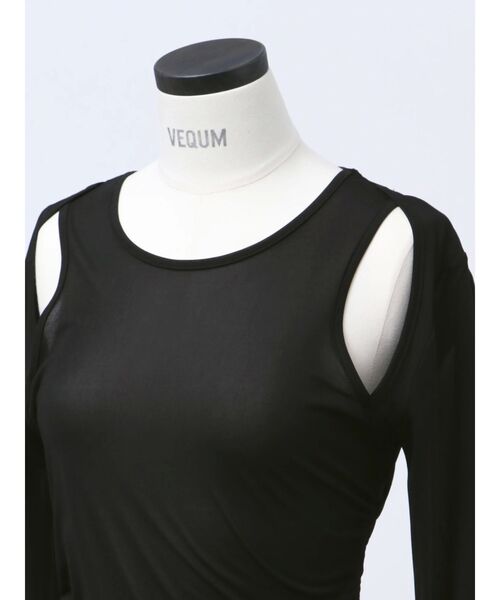 VEQUM（VEQUM）の「【VEQUM】ASYMMETRY SHEER LONG TOP（Tシャツ/カットソー・レディース・ブルー/ブラウン/ブラック・FREE）」の10枚目の写真