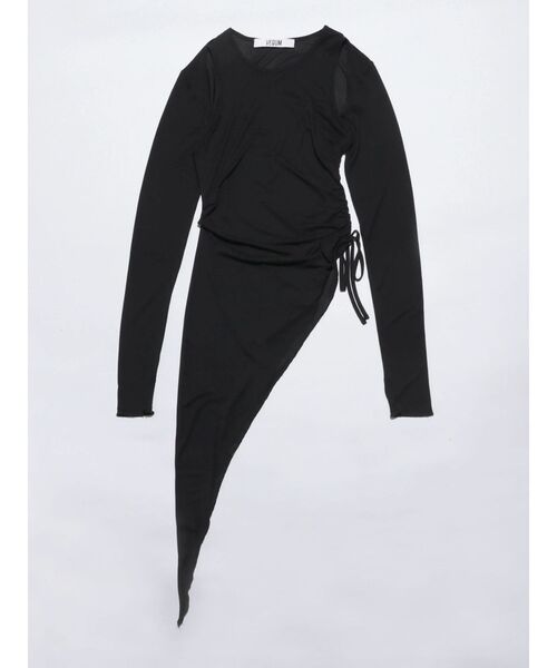 VEQUM（VEQUM）の「【VEQUM】ASYMMETRY SHEER LONG TOP（Tシャツ/カットソー・レディース・ブルー/ブラウン/ブラック・FREE）」の2枚目の写真