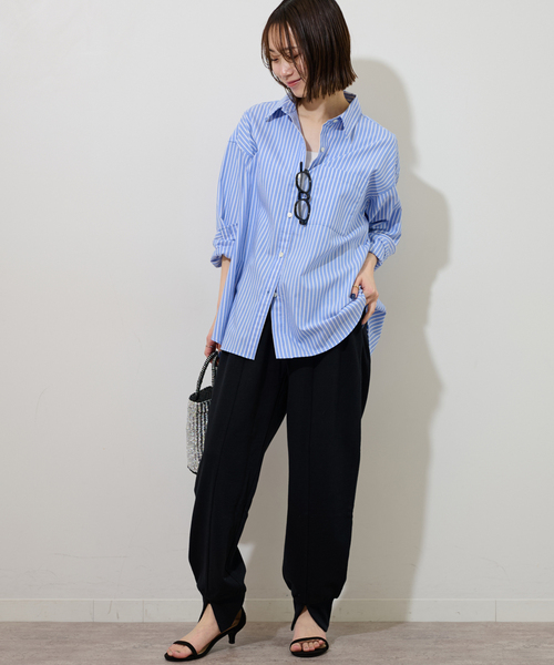 JOURNAL STANDARD relume(ジャーナルスタンダード レリューム)の「センタースリットスウェットパンツ(スウェットパンツ・レディース・チャコールグレー/ブラック・FREE)」の4枚目の写真