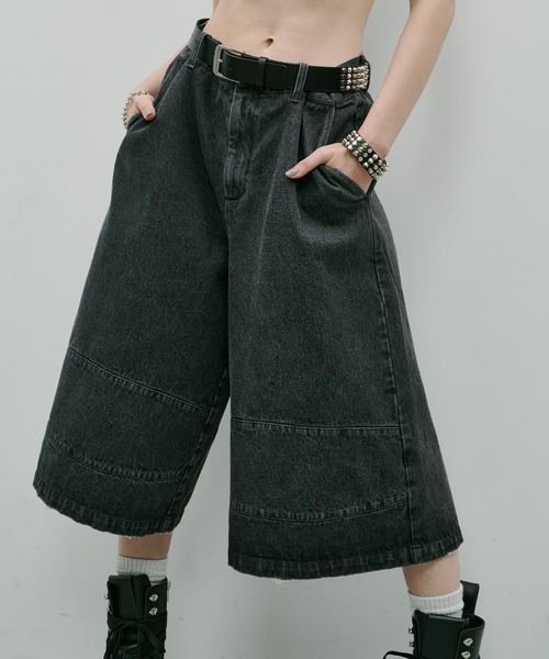 AIVER（アイバー）の「AIVER　ワイドクォーターデニムパンツ（デニムパンツ・メンズ・ブラック/グレー/ライトグレー・SMALL/MEDIUM/LARGE）」の16枚目の写真