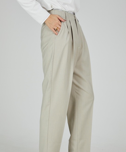 CIEL'AIR(シエルエアー)の「Tuck Pants(スラックス・レディース・ベージュ/ブルー・LARGE/MEDIUM)」の7枚目の写真
