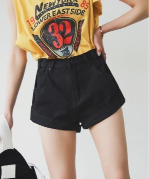 LETee(レティー)の「デニムショートパンツ(デニムパンツ・レディース・ホワイト/ベージュ/ブルー/サックスブルー/ブラック・S/L/M)」の13枚目の写真