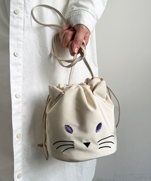 SPRUCE | EM:パフ猫巾着ショルダーバッグ 軽量117g(ショルダーバッグ)