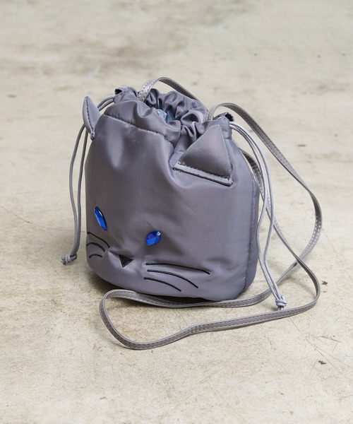 SPRUCE（スプルース）の「EM:パフ猫巾着ショルダーバッグ 軽量117g（ショルダーバッグ・レディース・アイボリー/ブラック/グレー・FREE）」の14枚目の写真