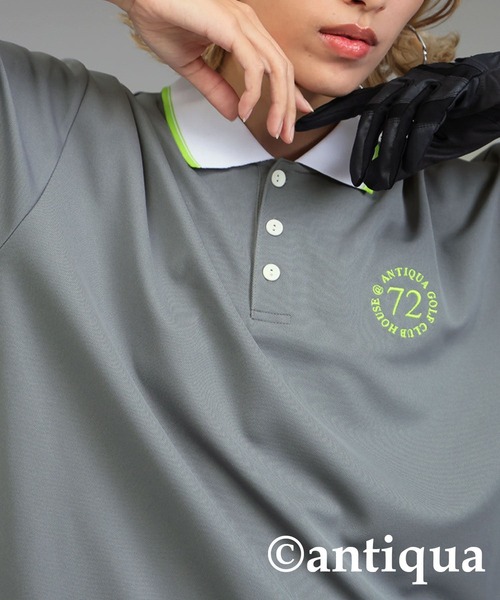 antiqua（アンティカ）の「【STCH】配色ポロシャツ（ポロシャツ・レディース・ネイビー/グレー/ブラック・LXL/ML）」の22枚目の写真
