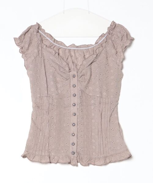 gossip！ロサンゼルス（ゴシップロサンゼルス）の「Y2K フリル×コット ビスチェ  トップス（Tシャツ/カットソー・レディース・ホワイト/ブラウン・FREE）」の22枚目の写真