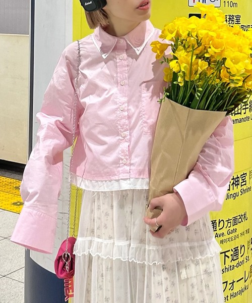 Alley Tokyo(アリートーキョー)の「切りっぱシャツ(シャツ/ブラウス・レディース・サックスブルー/ピンク・FREE)」の6枚目の写真