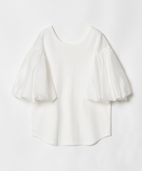 allureville(アルアバイル)の「フライスコンビボリュームスリーブプルオーバー(Tシャツ/カットソー・レディース・オフホワイト/ブラック・2)」の3枚目の写真