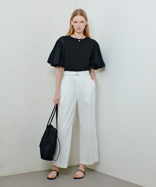 allureville(アルアバイル)の「フライスコンビボリュームスリーブプルオーバー(Tシャツ/カットソー・レディース・オフホワイト/ブラック・2)」の21枚目の写真