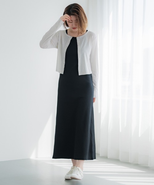 coca(coca)(コカ)の「シアージョーゼットコンパクトカーディガン(カーディガン/ボレロ・レディース・ブラック/ライトグレー/レッド/アイボリー・S/M/L)」の21枚目の写真