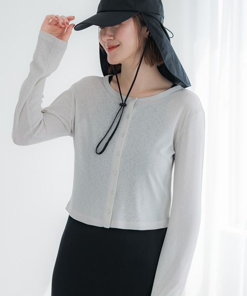 coca(coca)(コカ)の「シアージョーゼットコンパクトカーディガン(カーディガン/ボレロ・レディース・ブラック/ライトグレー/レッド/アイボリー・S/M/L)」の22枚目の写真