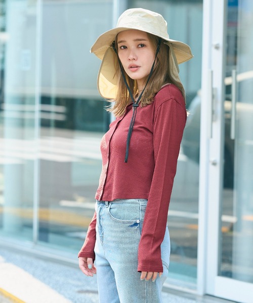 coca(coca)(コカ)の「シアージョーゼットコンパクトカーディガン(カーディガン/ボレロ・レディース・ブラック/ライトグレー/レッド/アイボリー・S/M/L)」の7枚目の写真