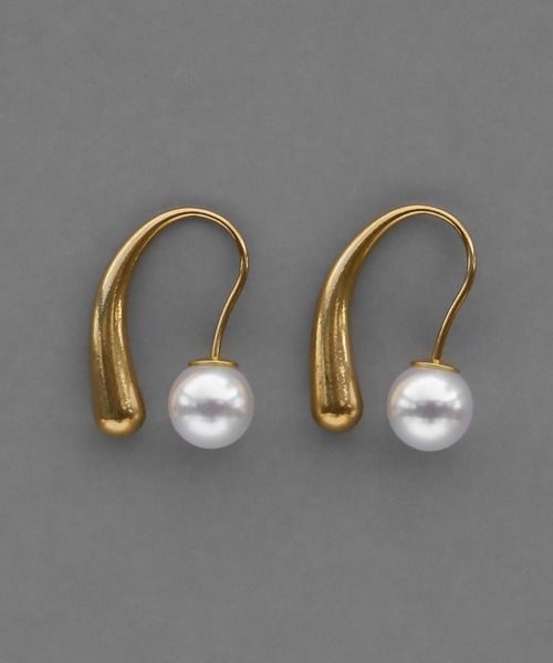 abaskdesign(アバスクデザイン)の「金属アレルギー対応 ドロップパールピアス(ピアス(両耳用)・レディース・ゴールド・FREE)」の6枚目の写真