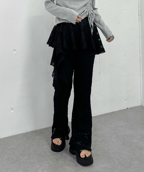 archives（アルシーヴ）の「レイヤードラッフルレースパンツ（その他パンツ・レディース・ブラック/アイボリー・MEDIUM）」の19枚目の写真