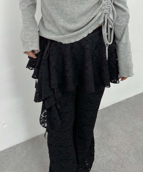 archives（アルシーヴ）の「レイヤードラッフルレースパンツ（その他パンツ・レディース・ブラック/アイボリー・MEDIUM）」の22枚目の写真