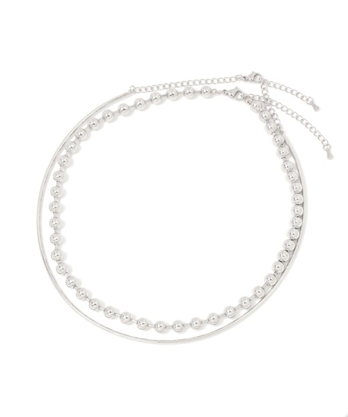 LOWRYS FARM（ローリーズファーム）の「ステンレス２ＳＥＴチョーカー 451998（チョーカー・レディース・グレー/ベージュ・FREE）」の2枚目の写真