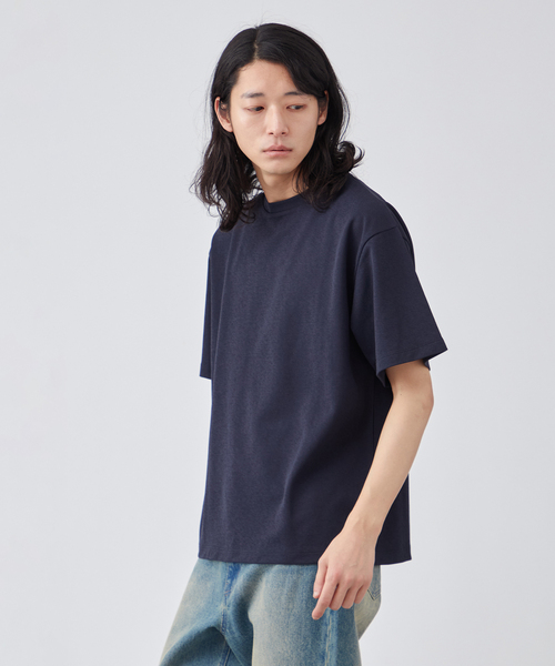 ◆boohoo◆スプレーウォッシュ クルーネック Tシャツ クルーネックTシャツ／半袖／ウォッシャブル／コットンフライス