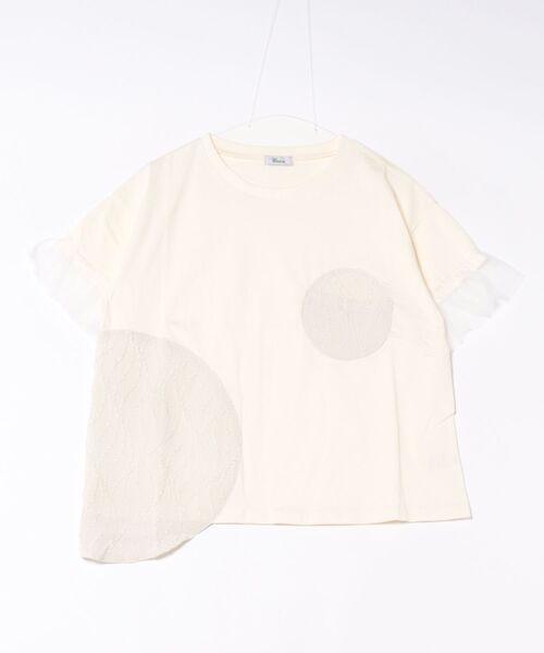 unica(ユニカ)の「パッチワークワンポケットT ladies(Tシャツ/カットソー・レディース・ライトパープル/オフホワイト/ブラック・F)」の2枚目の写真