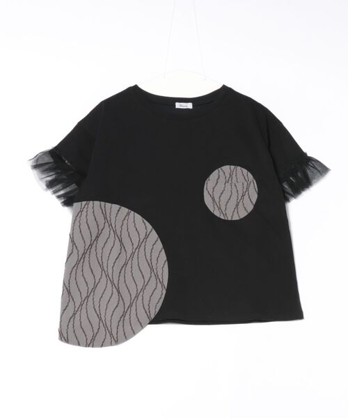 unica(ユニカ)の「パッチワークワンポケットT ladies(Tシャツ/カットソー・レディース・ライトパープル/オフホワイト/ブラック・F)」の3枚目の写真
