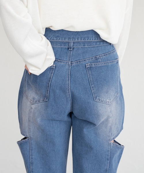 カットアウトデニムパンツ　raffime ラフィミー カットアウトデニムパンツ（デニムパンツ）｜raffime