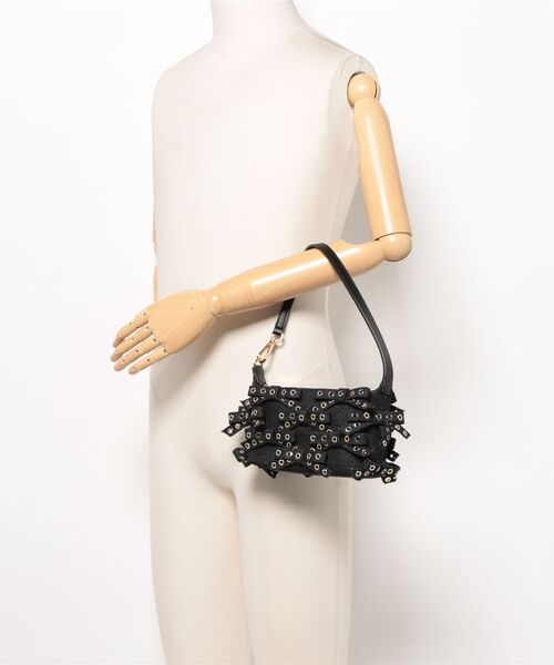★Ganni★ Small Butterfly Bow Eyelet Mix Denim Tote Bag Blac Ganni Black Denim Small Butterfly Pouch Bow Bag – Leigh's of