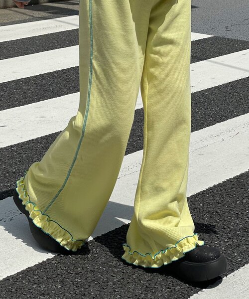 HELLO.SANFRANCISCO(ハローサンフランシスコ)の「【HELLO.SANFRANCISCO/ハローサンフランシスコ】ワッフルフレアパンツ(その他パンツ・レディース・ブラック/オレンジ/ブルー/オフホワイト/グレー/イエロー/パープル・MEDIUM/SMALL)」の20枚目の写真