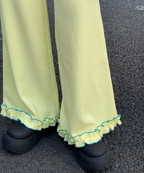 HELLO.SANFRANCISCO(ハローサンフランシスコ)の「【HELLO.SANFRANCISCO/ハローサンフランシスコ】ワッフルフレアパンツ(その他パンツ・レディース・ブラック/オレンジ/ブルー/オフホワイト/グレー/イエロー/パープル・MEDIUM/SMALL)」の19枚目の写真