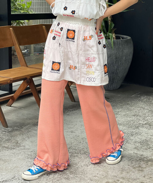 HELLO.SANFRANCISCO(ハローサンフランシスコ)の「【HELLO.SANFRANCISCO/ハローサンフランシスコ】ワッフルフレアパンツ(その他パンツ・レディース・ブラック/オレンジ/ブルー/オフホワイト/グレー/イエロー/パープル・MEDIUM/SMALL)」の10枚目の写真