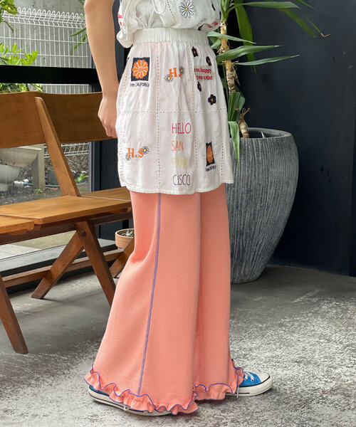 HELLO.SANFRANCISCO(ハローサンフランシスコ)の「【HELLO.SANFRANCISCO/ハローサンフランシスコ】ワッフルフレアパンツ(その他パンツ・レディース・ブラック/オレンジ/ブルー/オフホワイト/グレー/イエロー/パープル・MEDIUM/SMALL)」の11枚目の写真