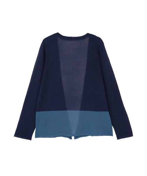 TOKYO SHIRTS(トウキョウシャツ)の「配色トッパーカーディガン(ニット/セーター・レディース・ネイビー・M)」の6枚目の写真