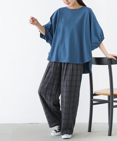 n'OrLABEL(ノアールレーベル)の「チェック柄ワイドパンツ(その他パンツ・レディース・ピンク/チャコール/ブルー・1/2)」の10枚目の写真