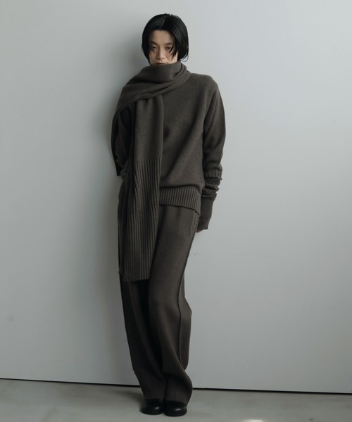anuke(アンヌーク)の「Linking Wide Pants(デニムパンツ・レディース・アイボリー/モカ・38inch/36inch)」の3枚目の写真