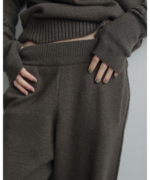 anuke(アンヌーク)の「Linking Wide Pants(デニムパンツ・レディース・アイボリー/モカ・38inch/36inch)」の5枚目の写真