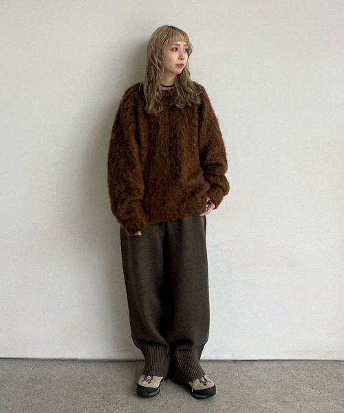 anuke(アンヌーク)の「Linking Wide Pants(デニムパンツ・レディース・アイボリー/モカ・38inch/36inch)」の15枚目の写真