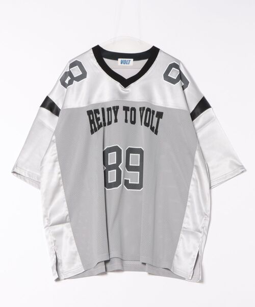 a.p.o.v.(エーピーオービー)の「a.p.o.v. サテン×メッシュ×リブ切替ナンバリングオーバーサイズフットボールシャツ(Tシャツ/カットソー・メンズ・ピンク/グレー/ブラック・ONESIZE)」の7枚目の写真