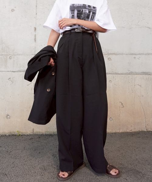 gossara(ゴサラ)の「ビンテージワッシャーパンツ(スラックス・レディース・モカ/ブラック・MEDIUM)」の3枚目の写真
