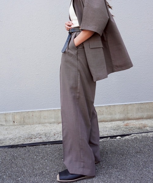 gossara(ゴサラ)の「ビンテージワッシャーパンツ(スラックス・レディース・モカ/ブラック・MEDIUM)」の8枚目の写真